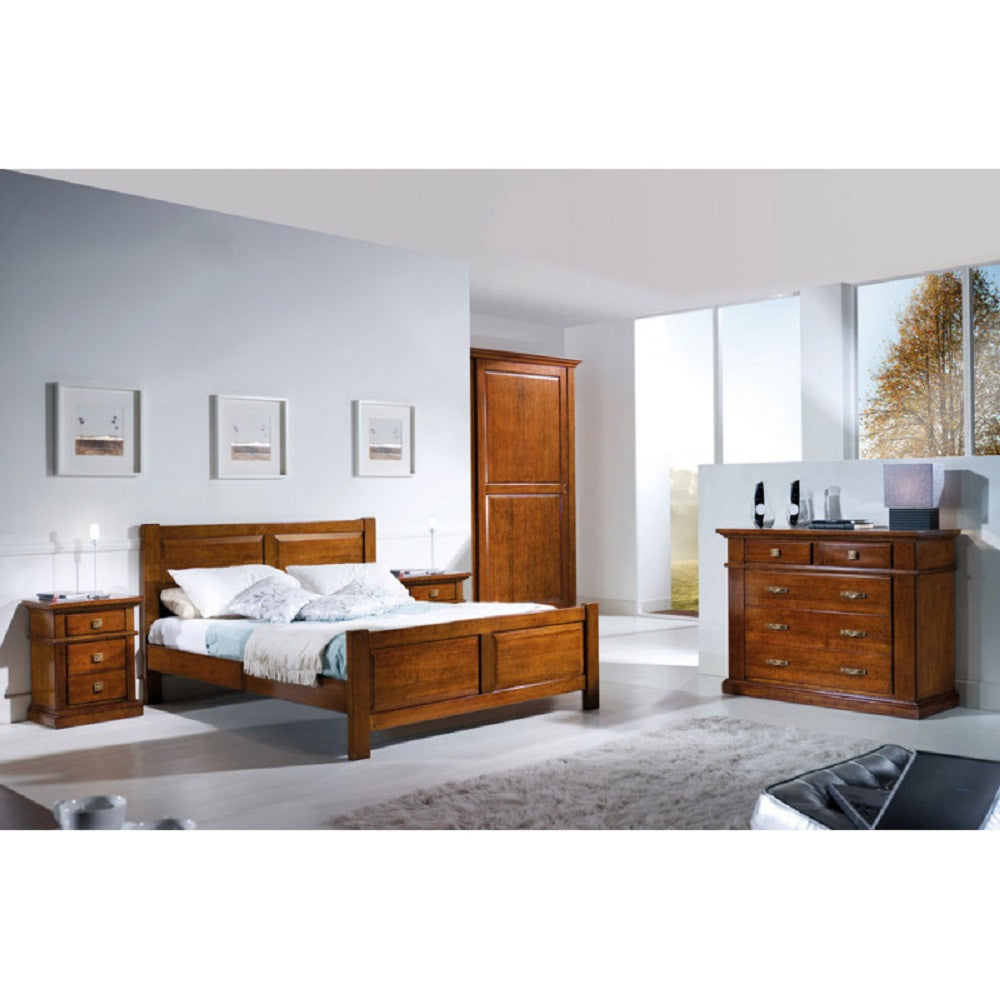 Cassettiera classica in legno  5 cassetti tinta noce l.128 x p.54 h.100 (2163) - Mobili 2G