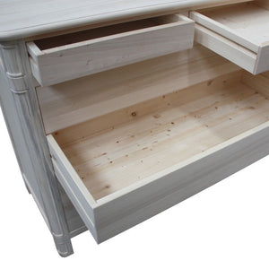 Cassettiera classica in legno 6 cassetti grezzo l.121 p.53 h.104 (3200) - Mobili 2G