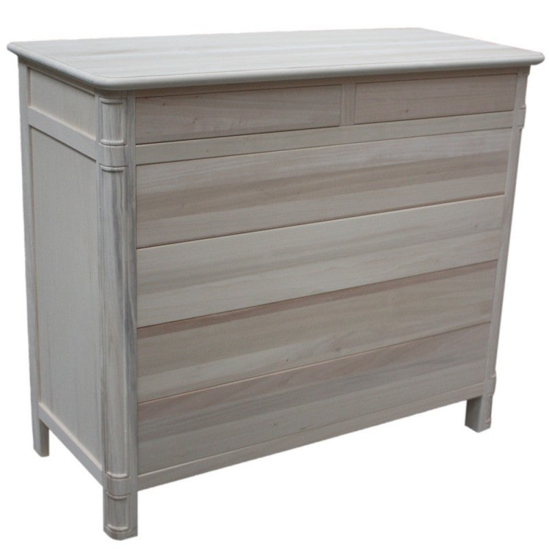 Cassettiera classica in legno 6 cassetti grezzo l.121 p.53 h.104 (3200) - Mobili 2G