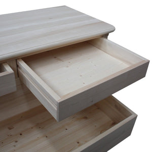 Cassettiera classica in legno 6 cassetti grezzo l.121 p.53 h.104 (3200) - Mobili 2G