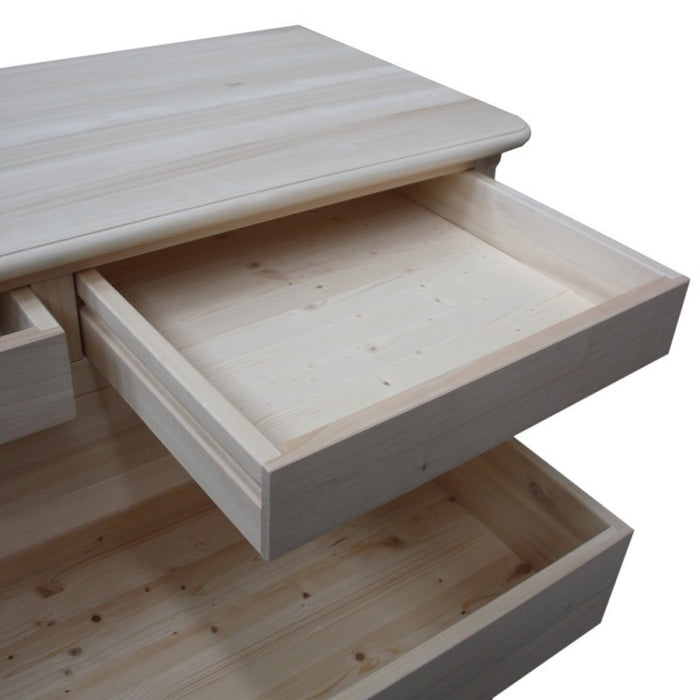 Cassettiera classica in legno 6 cassetti grezzo l.121 p.53 h.104 (3200) - Mobili 2G