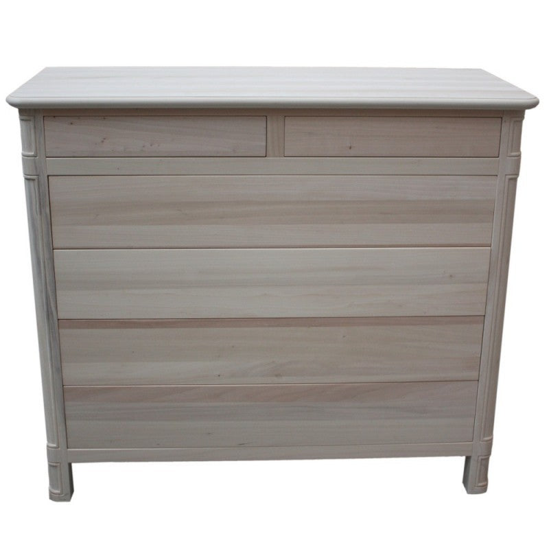 Cassettiera classica in legno 6 cassetti grezzo l.121 p.53 h.104 (3200) - Mobili 2G
