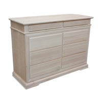 Cassettiera classica in legno 8 cassetti grezzo l.150 p.53 h.102 (3008) - Mobili 2G