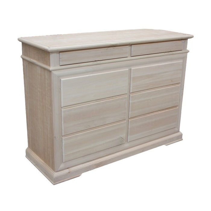 Cassettiera classica in legno 8 cassetti grezzo l.150 p.53 h.102 (3008) - Mobili 2G