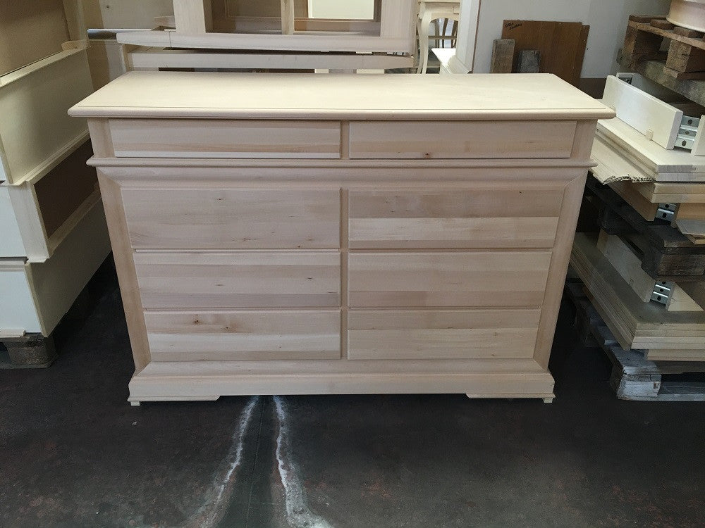 Cassettiera classica in legno 8 cassetti grezzo l.150 p.53 h.102 (3008) - Mobili 2G