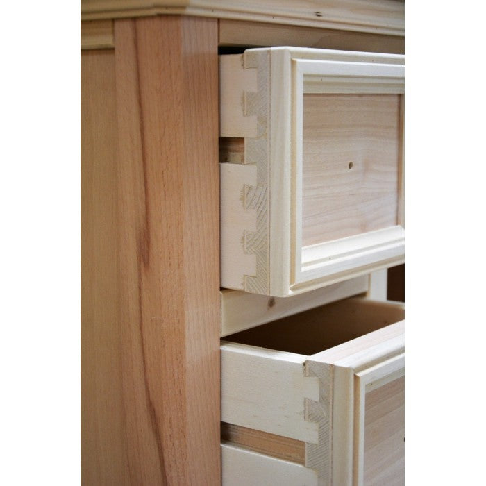 Cassettiera classica in legno grezzo 9 cassetti 70x43x140 - Mobili 2G