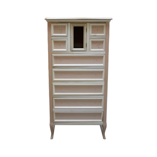 Cassettiera classica in legno grezzo 9 cassetti 70x43x140 - Mobili 2G