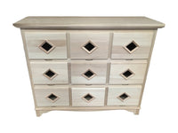 Cassettiera classica in legno 9 cassetti grezzo l.147 p.55 h.119 (981) - Mobili 2G