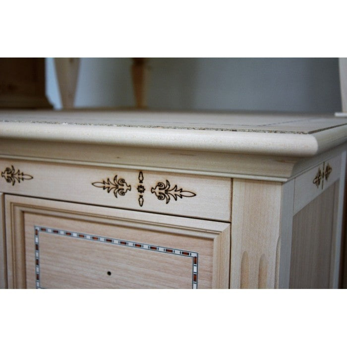 Cassettiera classica in legno 9 cassetti in legno grezzo l.75 p.41 h.140 - Mobili 2G