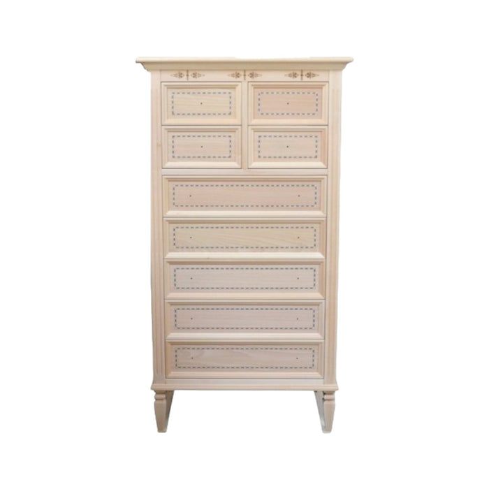 Cassettiera classica in legno 9 cassetti in legno grezzo l.75 p.41 h.140 - Mobili 2G