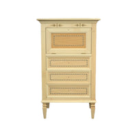 Cassettiera classica in legno grezzo 3 cassetti e ribalta 60x41x100 - Mobili 2G