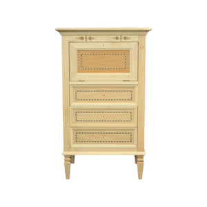 Cassettiera classica in legno grezzo 3 cassetti e ribalta 60x41x100 - Mobili 2G