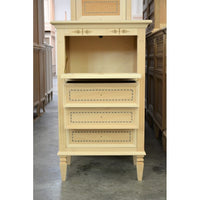 Cassettiera classica in legno grezzo 3 cassetti e ribalta 60x41x100 - Mobili 2G