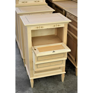 Cassettiera classica in legno grezzo 3 cassetti e ribalta 60x41x100 - Mobili 2G