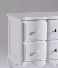 Cassettiera comodino arte povera 2 cassetti bombata legno shabby bianco 83x46x80 (1301) - Mobili 2G