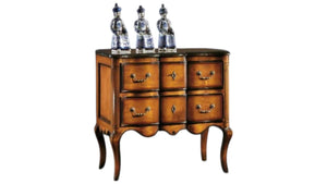 Cassettiera comodino classico 2 cassetti bombata legno bassano 83x46x80 (581) - Mobili 2G