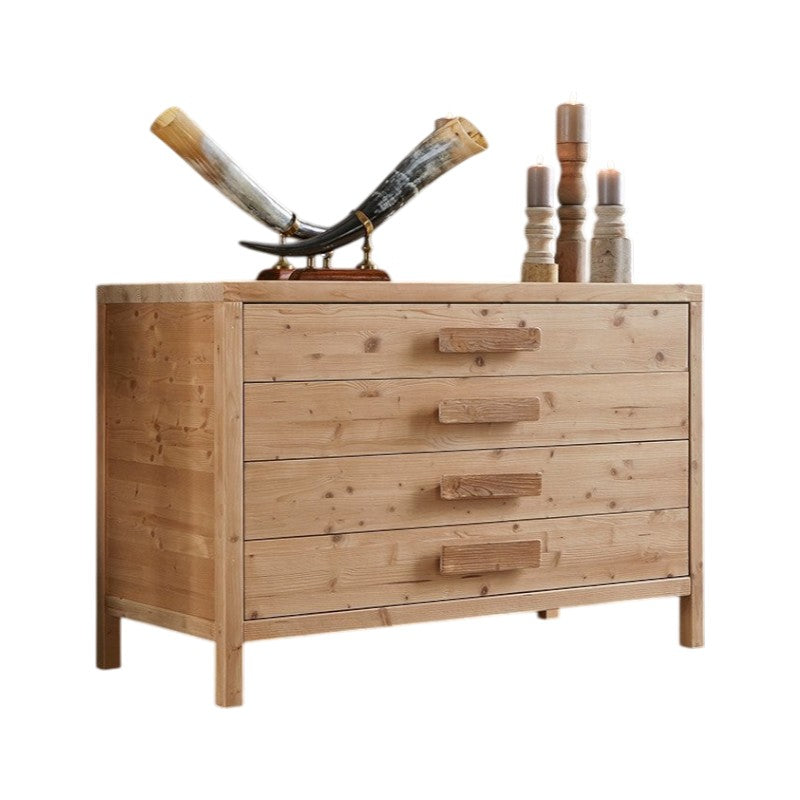 Cassettiera cortina 4 cassetti in legno massello di abete 120x55x80 (3303) - Mobili 2G