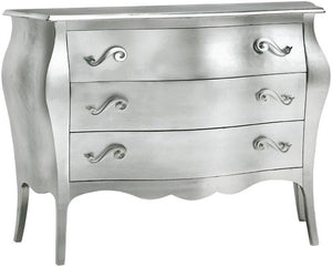 Comò 3 cassetti bombato 116*45*85 argento (1914) - Mobili 2G