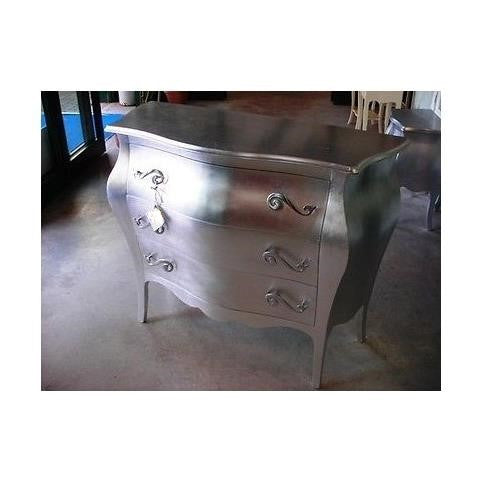 Comò 3 cassetti bombato 116*45*85 argento (1914) - Mobili 2G