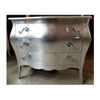 Comò 3 cassetti bombato 116*45*85 argento (1914) - Mobili 2G