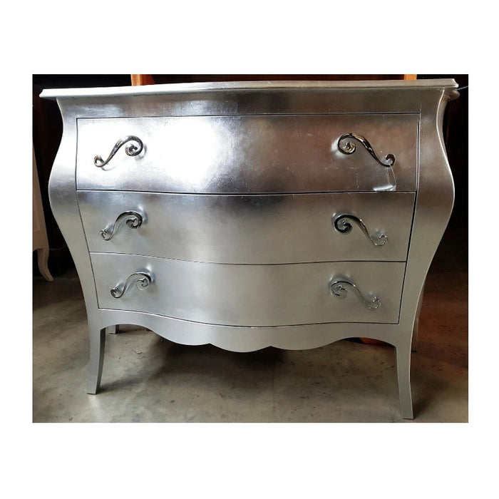 Comò 3 cassetti bombato 116*45*85 argento (1914) - Mobili 2G