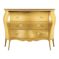 Comò 3 cassetti bombato 116x45x85xoro (1311) - Mobili 2G