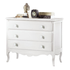 Como' 3 cassetti classico sagomato bianco 107x52x89 (1305) - Mobili 2G