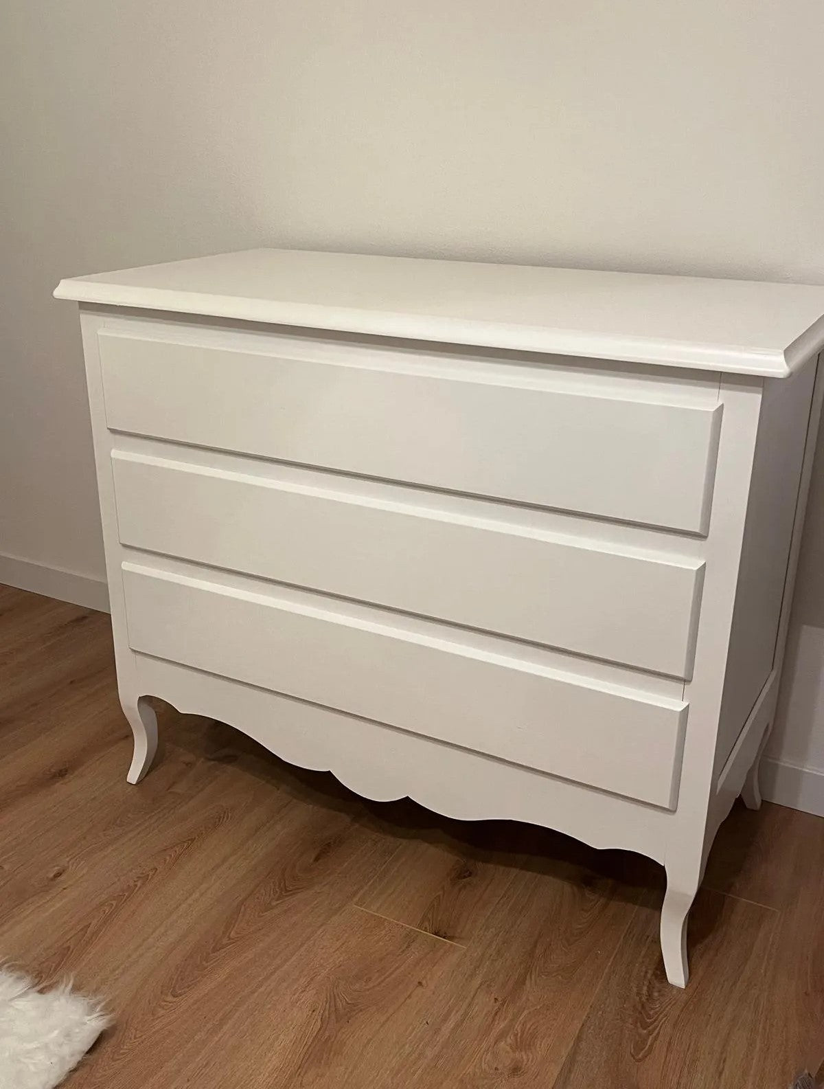 Como' 3 cassetti classico sagomato bianco 107x52x89 (1305) - Mobili 2G