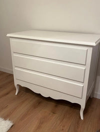 Como' 3 cassetti classico sagomato bianco 107x52x89 (1305) - Mobili 2G