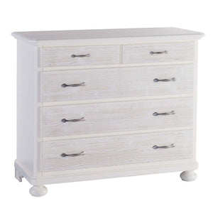 Como 5 cassetti in legno bianco spazzolato l.118 p.52 h.99 (2214) - Mobili 2G