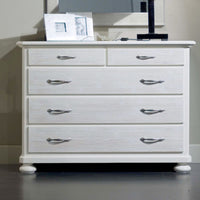 Como 5 cassetti in legno bianco spazzolato l.118 p.52 h.99 (2214) - Mobili 2G
