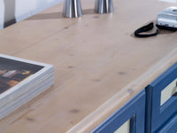 Como 5 cassetti in legno blu e miele l.102 p.48 h.90 (2218) - Mobili 2G