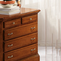 Como' arte povera legno 5 cassetti intarsiato tinta noce l.90 x p.45 h.84 (267) - Mobili 2G