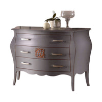 Como' bombato 3 cassetti legno grigio spigolato 118x50x85