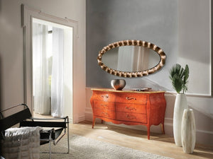 ComÒ bombato classico 6 cassetti arancione oro 162x58 x85 (3246) - Mobili 2G