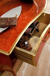 ComÒ bombato classico 6 cassetti arancione oro 162x58 x85 (3246) - Mobili 2G