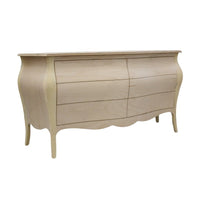 ComÒ bombato classico 6 cassetti bianco perlato 162x58x85 (3246) - Mobili 2G