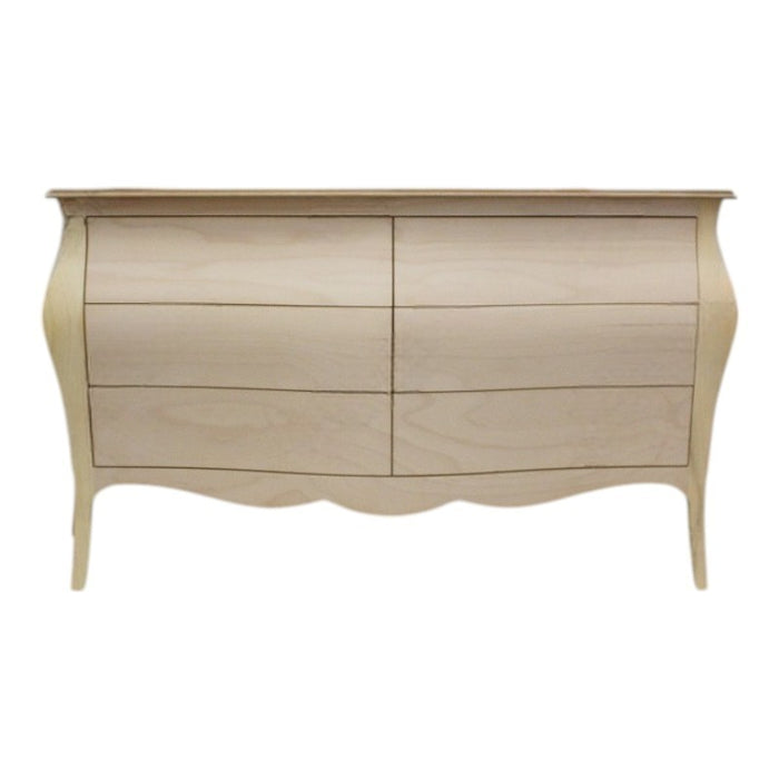 ComÒ bombato classico 6 cassetti bianco perlato 162x58x85 (3246) - Mobili 2G