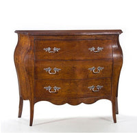 ComÃ² classico bombato legno 3 cassetti tinta noce 118x50x85