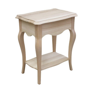 Comodino 1 cassetto 1 ripiano laccato tortora anticato con profilo avorio misure l.54 p.36 h.69 (1480) - Mobili 2G