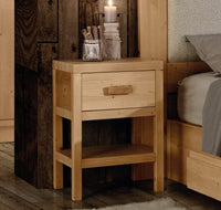  comodino 1 cassetto 1 ripiano legno massello abete grezzo 45x38x60 - Mobili 2G