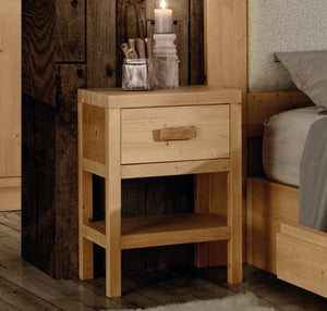  comodino 1 cassetto 1 ripiano legno massello abete grezzo 45x38x60 - Mobili 2G
