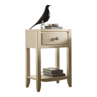 Comodino 1 cassetto decoro onda in legno avorio l.44 p.33 h.67 - Mobili 2G