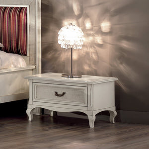 Comodino 1 cassetto paglia di vienna legno shabby 62x43x41 - Mobili 2G