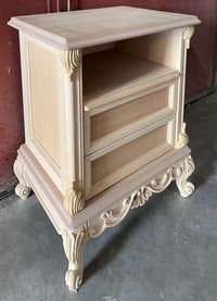 Comodino 2 cassetti 1 vano classico barocco legno grezzo 57x42x71 - Mobili 2G