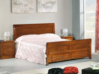 Comodino 2 cassetti in legno massiccio arte povera noce bassano 53x36x59 - Mobili 2G