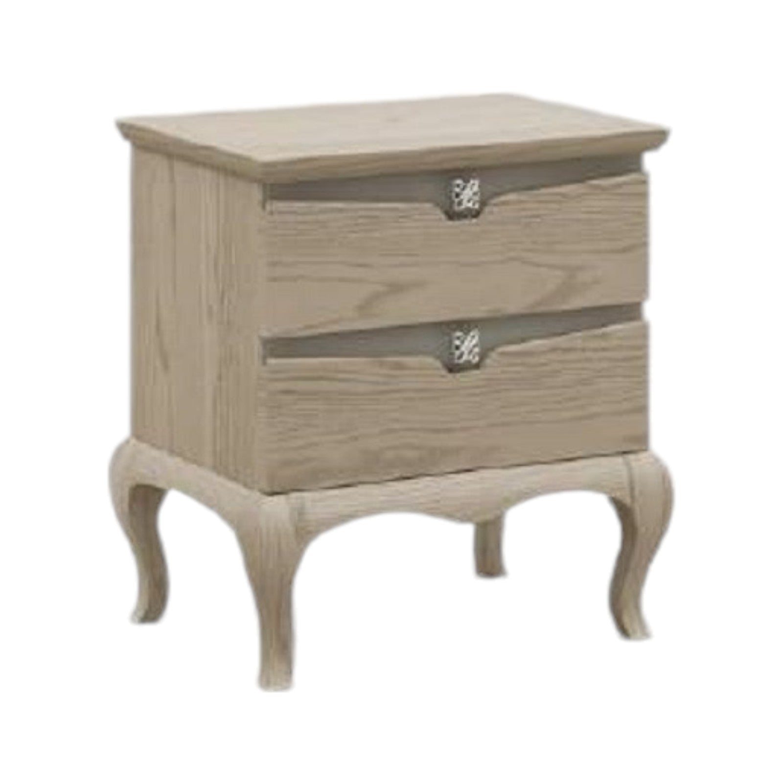 Comodino 2 cassetti moderno in legno frassino grigio 54x39x60 - Mobili 2G