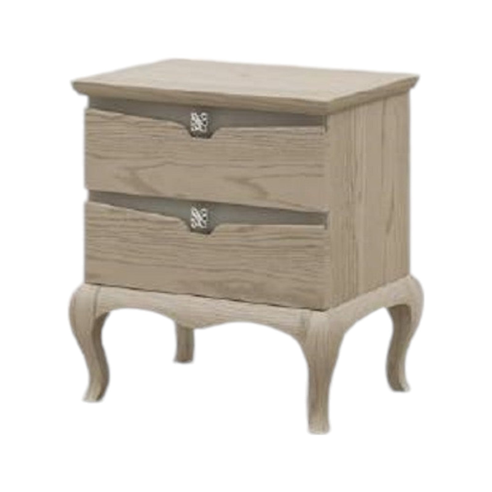 Comodino 2 cassetti moderno in legno frassino grigio 54x39x60 - Mobili 2G