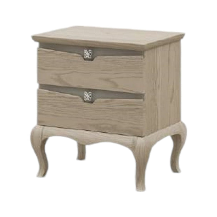 Comodino 2 cassetti moderno in legno frassino grigio 54x39x60 - Mobili 2G