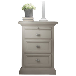 Comodino 3 cassetti 1 tiretto in legno massello avorio l.52 p.38 h.70 - Mobili 2G